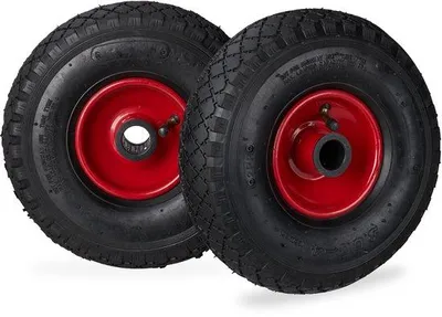 Obrázek produktu pro Černá a červená náhradní pneumatika pro ocelový disk 8x3,00-4 s duší