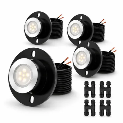 Produktbild von 4er Set LED Bodenstrahler Außen, 3000K Warmweiß Unterwasserstrahler, Teichleuchten, wasserfeste Gartenleuchten für Garten, Teich, Terrasse und Wege