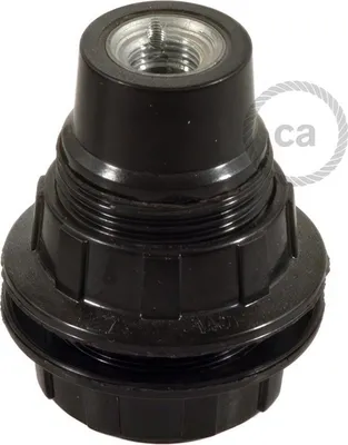 Immagine prodotto di Creative-Cables Kit portalampada E14 in bakelite con Doppia ghiera per Paralume - Nero