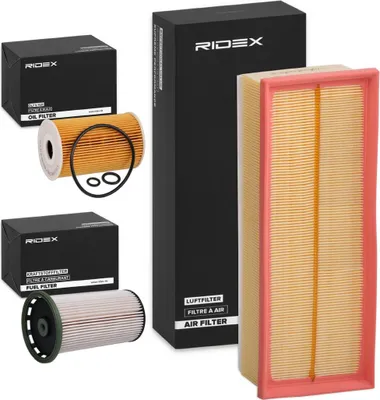 Produktbild von RIDEX Filterset Inspektionspaket Filtersatz für VW GOLF VI (5K1) GOLF PLUS (5M1, 521) Golf VII Variant (BA5, BV5) Golf VI Variant (AJ5) TIGUAN (AD1)