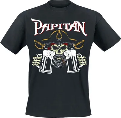 Produktbild von Alkohol & Party T-Shirt Herren Papitän schwarz 3XL