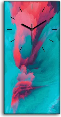 Produktbild von Wanduhr Uhr Wandbild Leinwand Geräuschlos 30x60 Aquarell Abstrakte Kunst - schwarze Hände