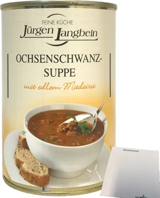 Produktbild von Jürgen Langbein Ochsenschwanz-Suppe mit edlem Madeira 1er Pack (1x0,4 L)  + usy Block