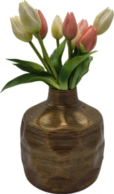 Produktbild von Deco4yourhome Vase - Tulpe - Antike Gold - 17x17x18.5cm