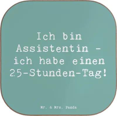 Produktbild von Mr. & Mrs. Panda Tassenuntersetzer Spruch Assistentin Zauber - Meeresbrise - Geschenk, Tischuntersetzer, Untersetzer Gläser, gläseruntersetzer, Multitasking, Berufe, für