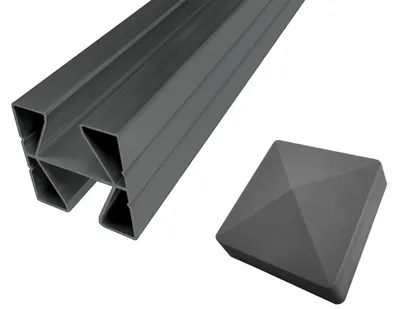 Produktbild von WPC Zaun Zaunpfosten Aluminium Mittelpfosten Anthrazit 270 x 6,8 x 6,8 cm