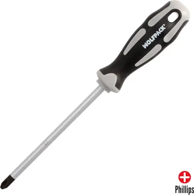 Produktbild von Wolfpack Destornillador Phillips Acero S2 Mango TPR Bimaterial. Medida PH 3 x Ø 8,0 x 150 mm. DIN5262., 152 g