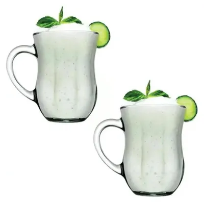 Produktbild von Pasabahce Teeglas Henkelbecher Ayranglas Trinkglas GOURMET 2-teilig 350ml