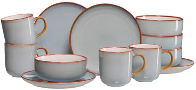 Obrázok produktu pre Ritzenhoff & Breker 420142 Raňajkový servis portofino - 12-dielny, kamenina, sivá