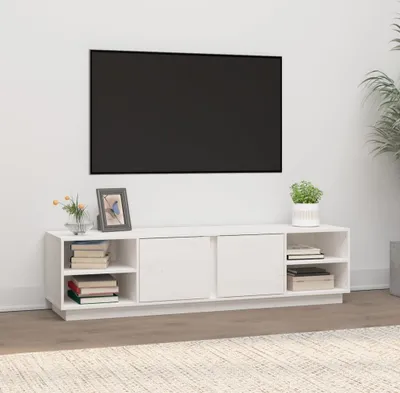 Obrázek produktu pro Maison Exclusive - TV skříňka bílá 156x40x40 cm masivní borovice