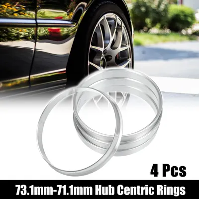 Image de 4pcs OD 73.1mm to ID 71.1mm Aluminium Alliage Voiture Auto Moyeu Centré Anneau
