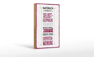 Produktbild von Holzschild Spruch 12x18 cm Natürlich führe ich Selbstgespräche Deko Schild