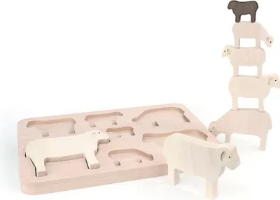Produktbild von Bajo Holzformenpuzzle Schafe - Lernspielzeug 7 Teile