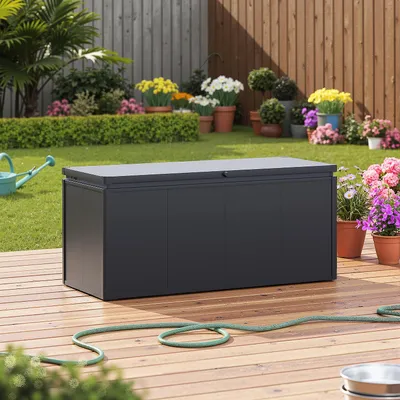 Produktbild von Weide Noble Gartenbox 640 L | Aufbewahrungsbox aus Stahl | Anthrazit