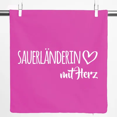 Produktbild von Huuraa Kissenbezug Sauerländerin mit Herz 40x40cm Fuchsia Baumwolle Dekokissenbezug Geschenkidee