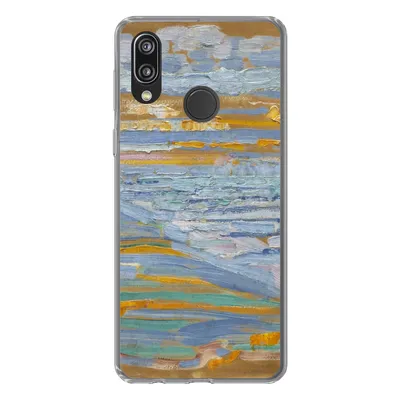 Produktbild von MuchoWow® Handyhülle Schutzhülle Hülle für Huawei P20 Lite (2020) Blick auf den Strand und die Seebrücke von den Dünen aus - Piet Mondrian Silikon Softcase Handy Hülle - Kartenhalter