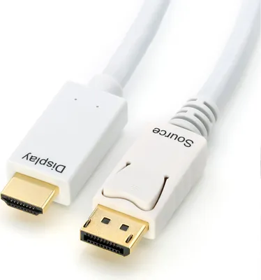 Produktbild von DisplayPort auf HDMI 2.0 Kabel, 4K@60Hz, 2 m, weiß
