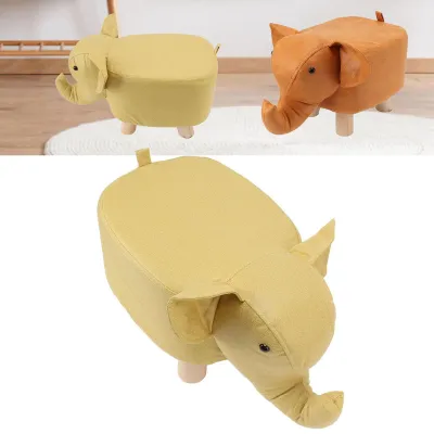 Gepolsterter Elefantenhocker, Gelb, 30x25x24 cm, für Wohnzimmer