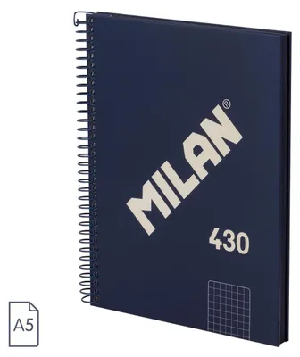 Produktbild von Milan 57153E80SNCB, Einfarbig, Schwarz, A5, 80 Blätter, 95 g/m², Kariertes Papier