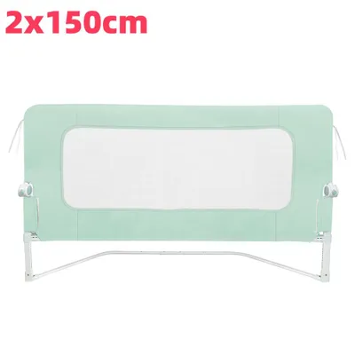 Produktbild von 2x Klappbar Bettgitter Rausfallschutz,150cm Bettschutzgitter,Kinderbettgitter,Rausfallschutz Boxspringbett für Baby & Kleinkinder (Kein Lochen nötig)