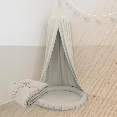 Immagine prodotto di Baldacchino Crema con applicazione dorata - Cielo letto per cameretta