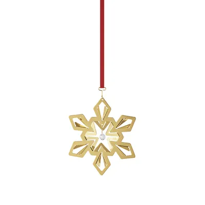 Produktbild von Georg Jensen - Weihnachtsornament Schneeflocke 2024, vergoldet