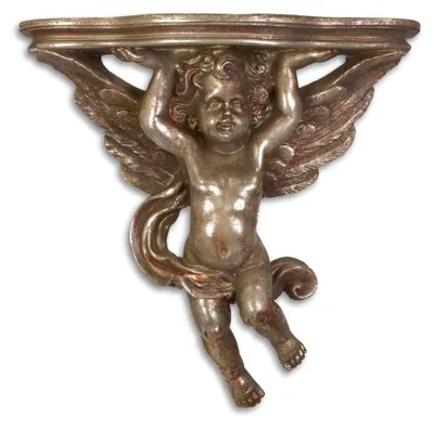 Obrázok produktu pre Casa Padrino Barokná nástenná konzola s anjelom bronz 15 x 37,9 x H.37,3 - Hotelový nábytok