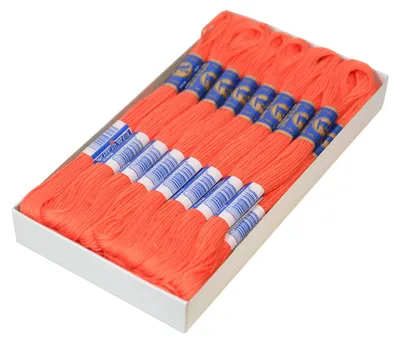 Produktbild von 24 Docken Stickgarn je ca. 8m / Sticktwist 100% Baumwolle Stickerei verschiedene Farbwahl, Farbe :2382 nektarfarbig
