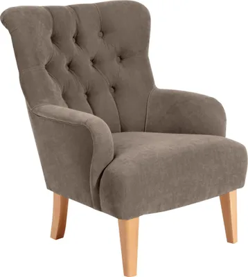 Produktbild von Sessel Kaiya Bezug Veloursstoff Buche natur / sahara 21232