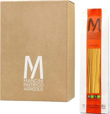 Zdjęcie produktu dla Mancini Pastificio Agricolo - Capellini - Italienische handwerkliche Nudeln - 12 x 500 g
