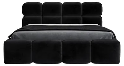 Produktbild von Polsterbett MONAKO -OM 180 x 200 mit Bettkasten. Farbe: Schwarz