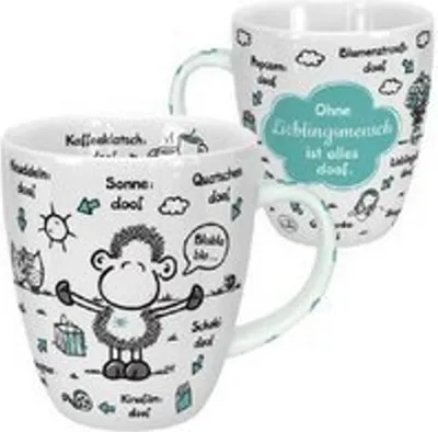 Image de Sheepworld 46508 Tasse Sans personne préférée, tout est stupide, nuage, 45 cl, bleu, tasse cadeau