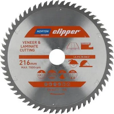 Image de Lame de scie circulaire Norton Clipper, stratifié, contreplaqué, revêtue, 250 x 30, 60 dents