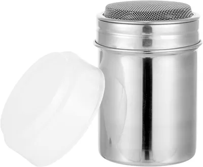 Produktbild von Zuckerstreuer 200 ML, Edelstahl Mehlsieb Mit Deckel, Für Backen Und Cappuccino