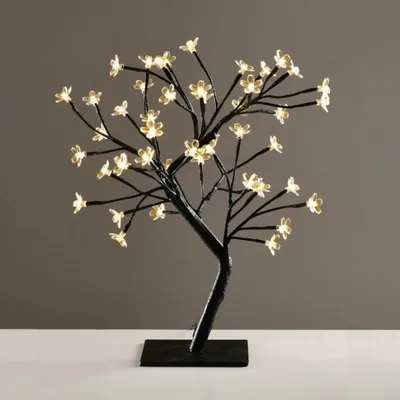 Produktbild von ACA Beleuchteter Baum mit Silikonblüten, 36 LEDs, 220–240 V, warmweiß, IP20, 45 cm, 3 m schwarzes Kabel, X1036141