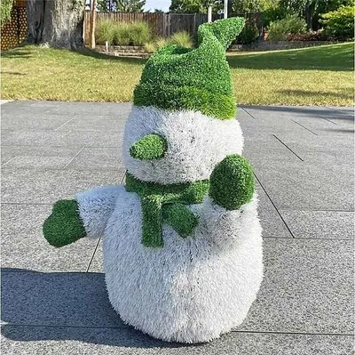 Image de AniPlants, Figurine d'herbe, "Bonhomme de neige", Décoration de jardin, 100cm