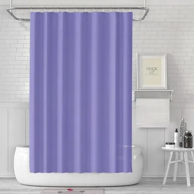 Produktbild von 180 x 180 Duschvorhang, schimmelresistent im Badezimmer, Vorhang für Bad, Stoffduschvorhang, wasserdicht, waschbar, PEVA Duschvorhang mit 12 Duschvorhangringen, Lavendel