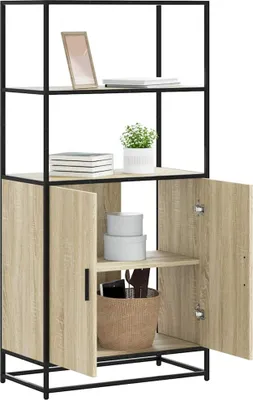 Produktbild von vidaXL Highboard Sonoma-Eiche 68x35x139 cm Holzwerkstoff und Metall
