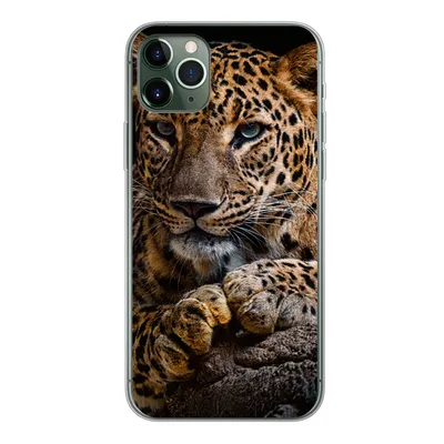 Produktbild von MuchoWow® Handyhülle Schutzhülle Hülle für iPhone 11 Pro Max Wildtiere - Panther - Porträt - Schwarz - Tiere Silikon Softcase Handy Hülle - Schutz