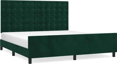 Obrázek produktu pro vidaXL Postel s čelem tmavě zelená 180x200 cm Velvet