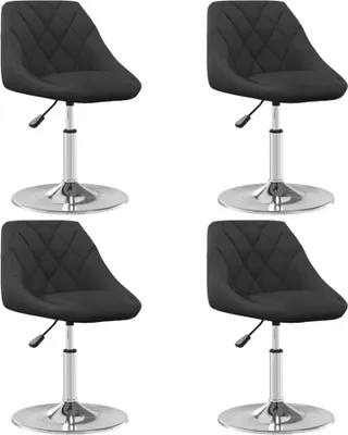 Image de Chaises à manger pivotantes lot de 4 Noir Velours