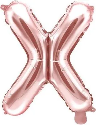 Zdjęcie produktu dla Balon foliowy Litera ''X'', 35cm, różowe złoto