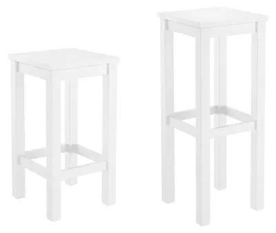 Produktbild von Weißer Barhocker Tresenhocker Kiefer Massivholz wählbar in 60 cm oder 80 cm V-90.71-44-45W