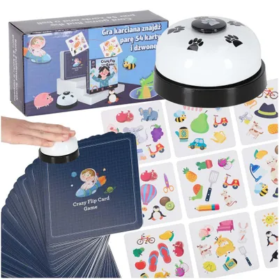 Image de Pour les observateurs attentifs, voici un jeu de cartes Crazy Flip de 54 cartes et une cloche