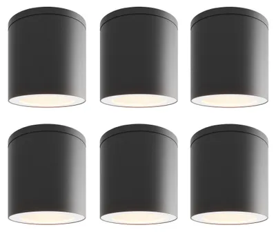 Produktbild von Ledvion 6er Set LED Aufbauspot Schwarz Rund GU10 Fassung ohne Leuchtmittel