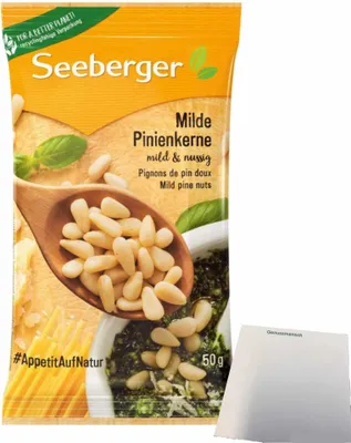 Produktbild von Seeberger Milde Pinienkerne (50g Packung) + usy Block