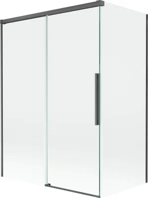 Produktbild von Mexen Rox Duschabtrennung 2-flügelig verschiebbar 120 + 70 x 150 cm, transparent, gebürstetes Gun Gray - 8C9-120-070-66-00