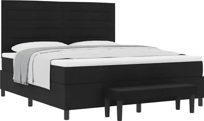 Obrázok produktu pre Posteľ s pružinovým rámom Čierna 180 x 200 cm látka