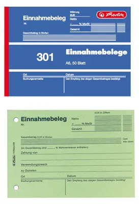 Produktbild von Herlitz Einnahmebeleg 301 / A6 quer / 50 Blatt