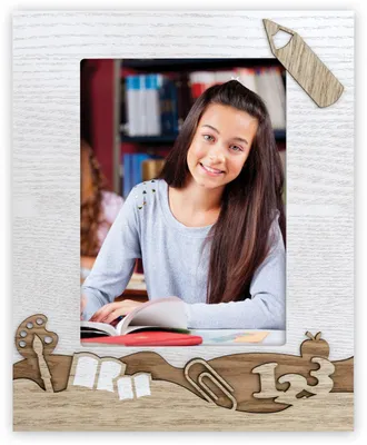 Produktbild von ZEP Sapienza Holz-Fotorahmen 13 x 18 cm mit Schulmotiv